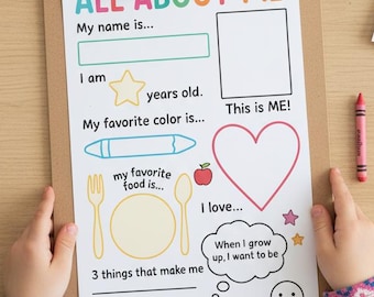 All About Me All About Me Worksheet Back to School Classroom Activity Get to Know Me Coloring Page Preschool Pre-K Kindergarten Printable