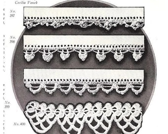 Schema PDF per bordi all'uncinetto Vintage 1925 Download immediato