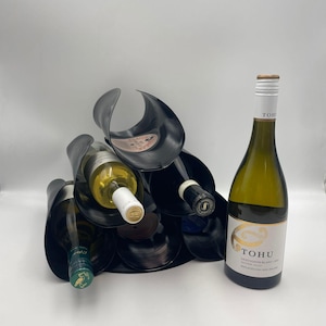 Custom Vinyl Wine Rack Home Decor Recycled Record Wall Art Handmade
