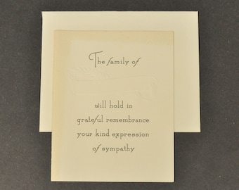 Vtg Sympathy Cards Expressing Thanks for Condolences 10 Blank Cards 9 Envelopes