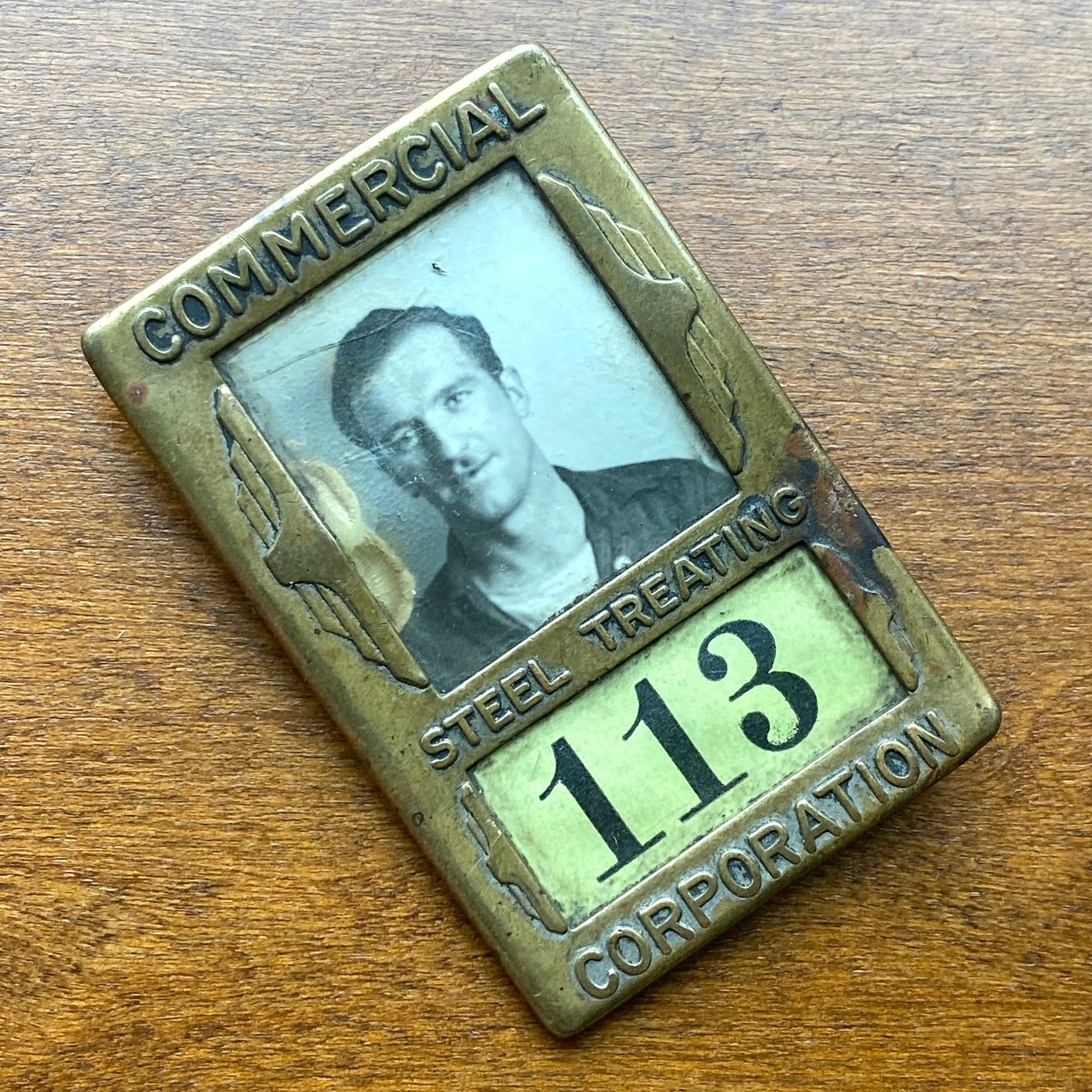 Vintage Employee Photo ID Badge Commercial Steel Treating Corp Etsy