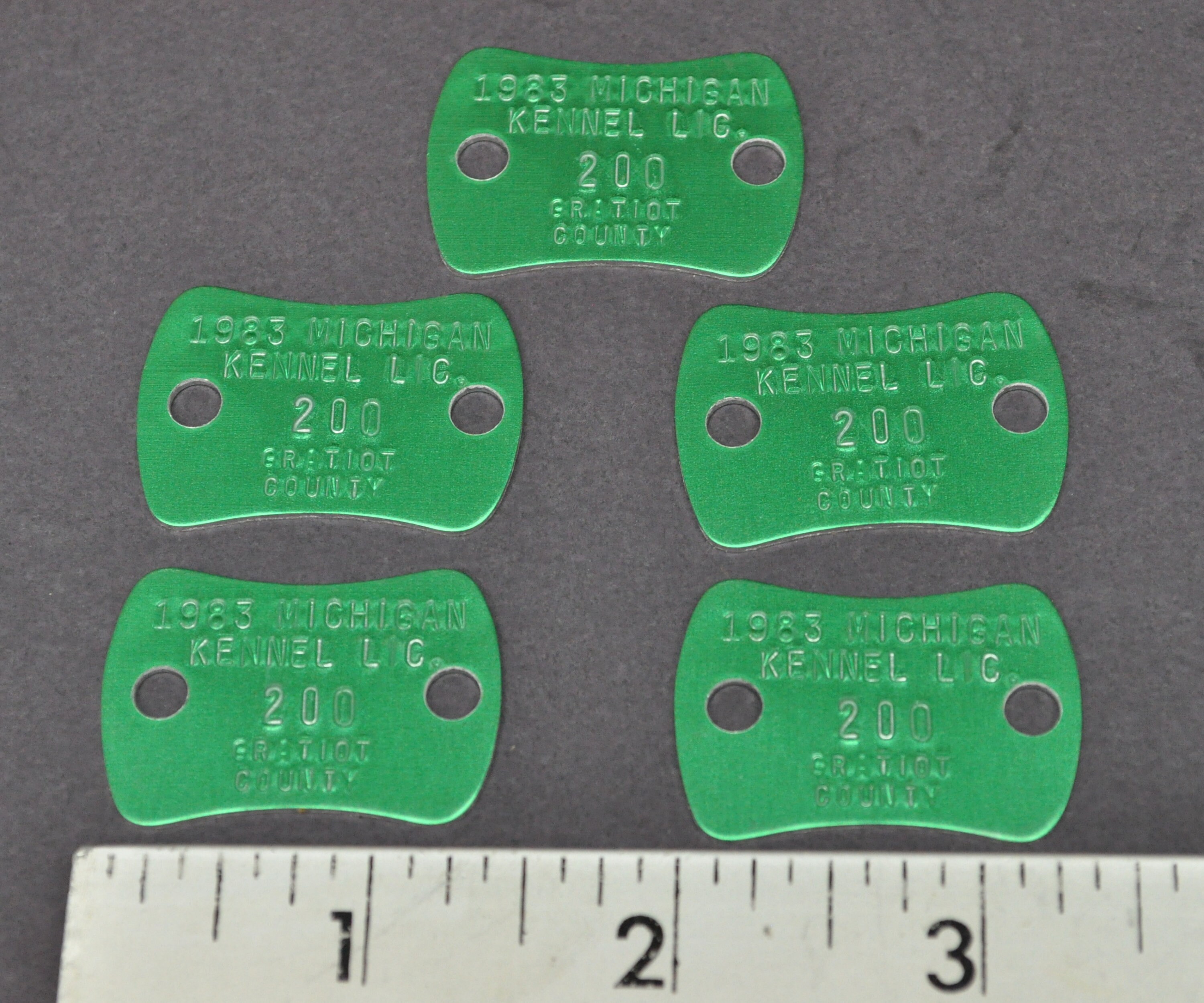 Vintage 1983 Michigan Kennel License Tags Qty of 5 Gratiot Etsy
