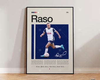 Hayley Raso Poster, Australia Footballer, Real Madrid Poster, Sports Poster, Football Player Poster, Soccer Wall Art, Sports Bedroom Posters