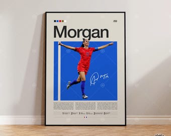 Poster di Alex Morgan, calciatrice statunitense, regali di calcio, poster sportivo, poster di giocatori di football, arte murale di calcio, poster sportivi per camera da letto