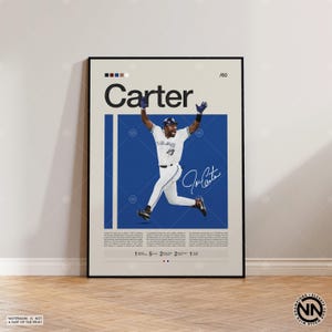 Joe Carter Poster, Toronto Blue Jays Poster, Baseball Prints, Sports Poster, Baseball Player Gift, Baseball Wall Art, Sports Bedroom Posters