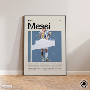 Lionel Messi Poster, Argentina Soccer Print, Soccer Gifts, Sports Poster, Football Player Poster, Soccer Wall Art, Sports Bedroom Posters