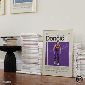 Luka Doncic Poster, LA Lakers Poster, NBA Poster, Sport Poster, Mid Century Modern, NBA Fans, Basketball Geschenk, Sport Schlafzimmer Poster Bild 4