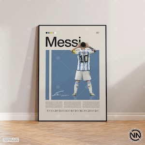 Lionel Messi Poster, Argentina Soccer Print, Soccer Gifts, Sports Poster, Football Player Poster, Soccer Wall Art, Sports Bedroom Posters