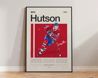 Lane Hutson Poster, Montreal Canadiens Poster, NHL Wall Art, Hockey Player Print, Sports Bedroom Decor, Habs Fan Gift, Man Cave Art