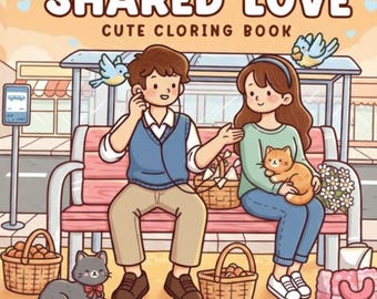 Couple Moments Coloring Book: 30 Kawaii Pages , cute & cozy coloring , Shared Love  Full Original Coloring Book , PDF download
