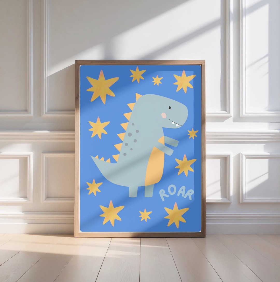 Dinosaur Nursery Wall Art Print | Kids Dino Room Decor | Roar Nursery ...