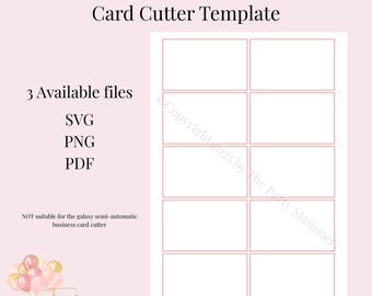 90x54 mm Automatic Business Card Cutter Template For A4 | SVG PNG PDF | Digital Download | Small Business Tool
