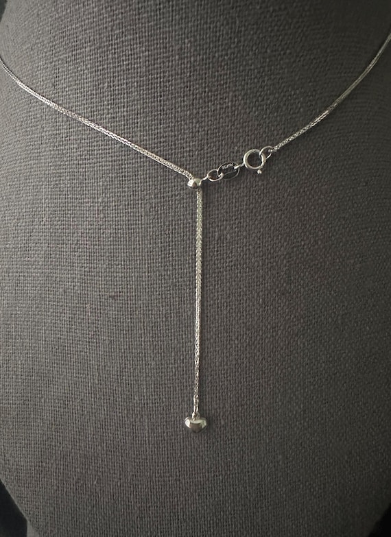 18K Solid White Gold Chain 18 inches - Length adjustable  Weight 1.5g