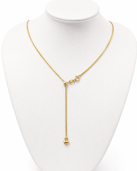 18K Solid Yellow Gold Chain 18 inches - Length adjustable
