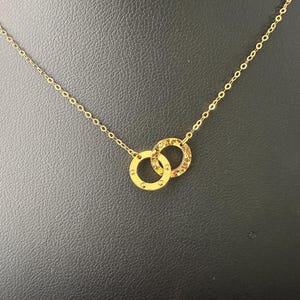 Collar con cadena de ciclo entrelazado de oro amarillo macizo de 18 quilates (AU750), 40,6 cm (16 pulgadas)
