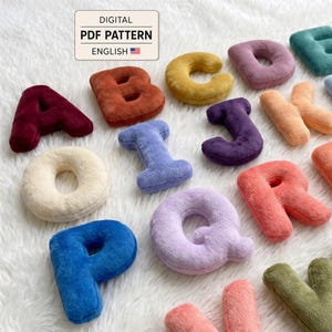 Plush Letter Sewing Pattern PDF, 3D Soft Fabric Alphabet for Nursery Name Banner