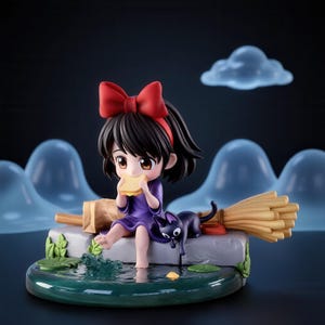 Kiki Chibi Kiki's Delivery Service STL – Figura coleccionable de Cute Bakery Break (modelo para impresión 3D)