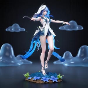 Shorekeeper Wuthering Waves STL – Elegante statua da collezione del Guardiano dell'Oceano, modello stampabile in 3D