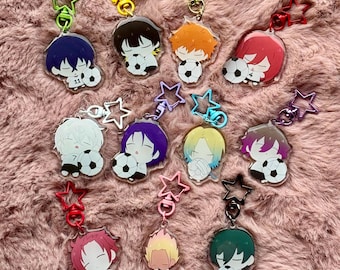 Blue Lock Acrylic Keychains - 2 Inch Anime Charms | Isagi, Bachira, Chigiri, Nagi, Reo, Kunigami, Kaiser, Ness | Anime Merch Gift