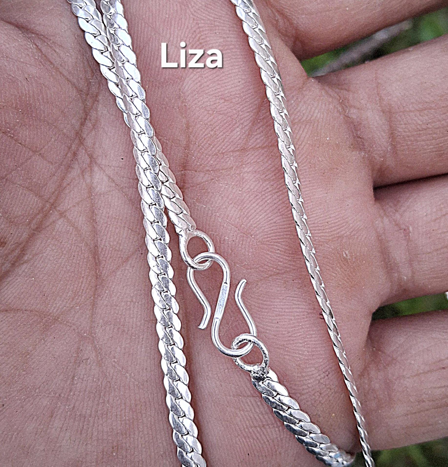 Sterling Silver Chain Necklace- Silver Wheat Spiga Bracelet