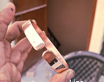 Pure Copper Bangle Bracelet, Handmade Plan Band Adjustable Copper Bangles Bracelets. Indian jewelry