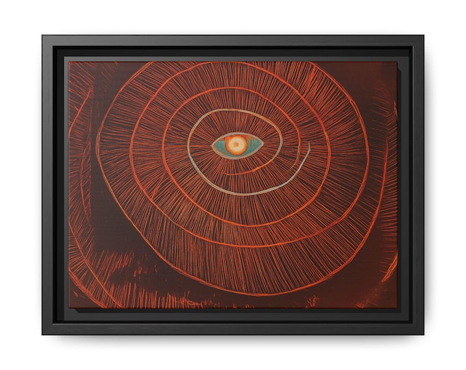 Vibrant Abstract Framed Canvas Art, Eye Design Wall Decor, Modern Home Art, Gift for Art Lovers, Boho Decor, Unique Wall Accent