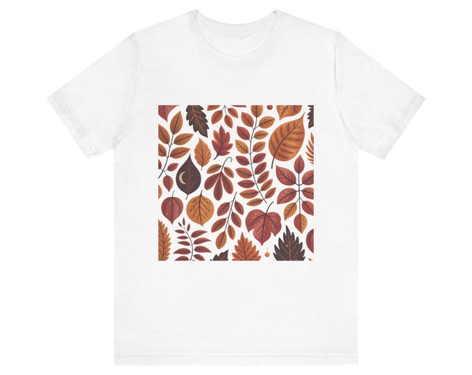 Autumn Leaves Cotton T-Shirt: Unisex Fall Fashion Tee