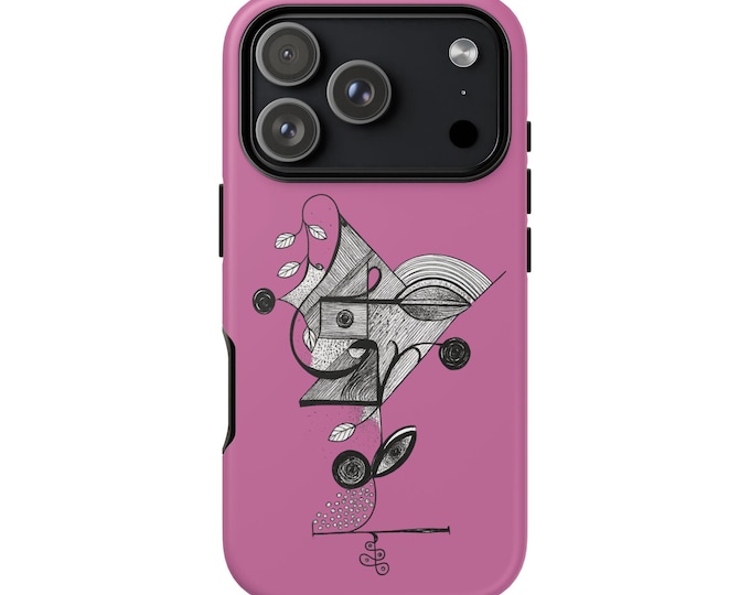 Abstract Bird Illustration Tough Case | Red Phone Case, Geometric Art