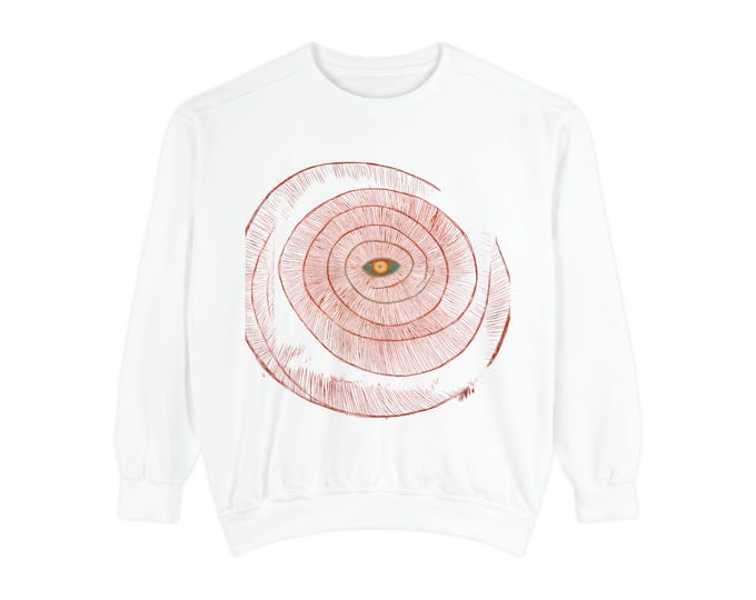 Bohemian Swirl Sweatshirt - Cozy Unisex Garment-Dyed Crew, Trendy Layering, Casual Style, Unique Gift, Vibrant Artwork