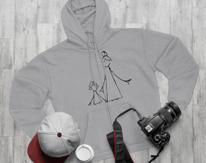 Artistic Graphic Zip Hoodie, Unisex Sweatshirt