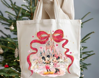 Disney Tote Bag, Disneyland Shoulder Bag, Disney World Canvas Tote, Custom Tote Bags