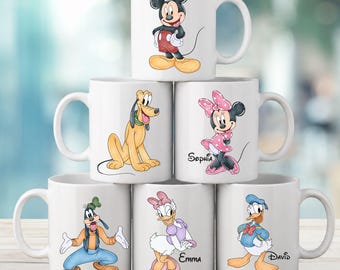 Personalized Disney Mug 11oz – Custom Name Ceramic Coffee Cup, Unique Birthday & Holiday Gift for Disney Fans