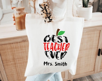 Personalized Teacher Tote Bag, Teacher Appreciation, Back To School