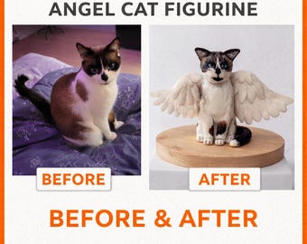 Custom Pet Figurine • Handmade Polymer Clay Cat Sculpture from Photo