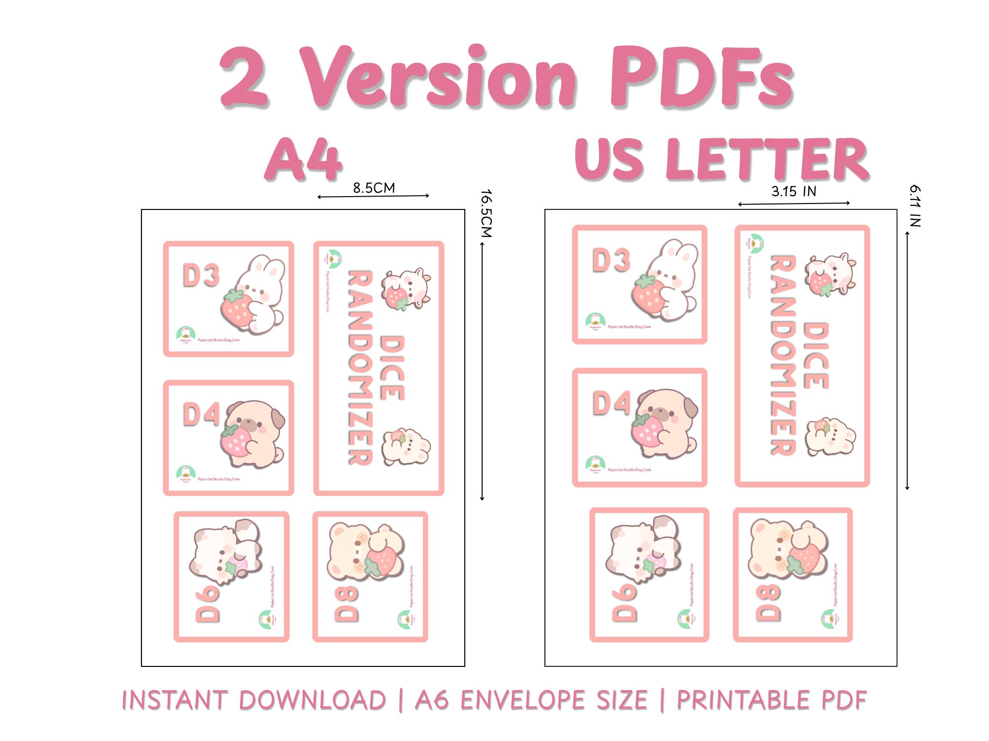 Strawberry Dice Randomizer Cards Printable | Roll & Save Dice Picker ...