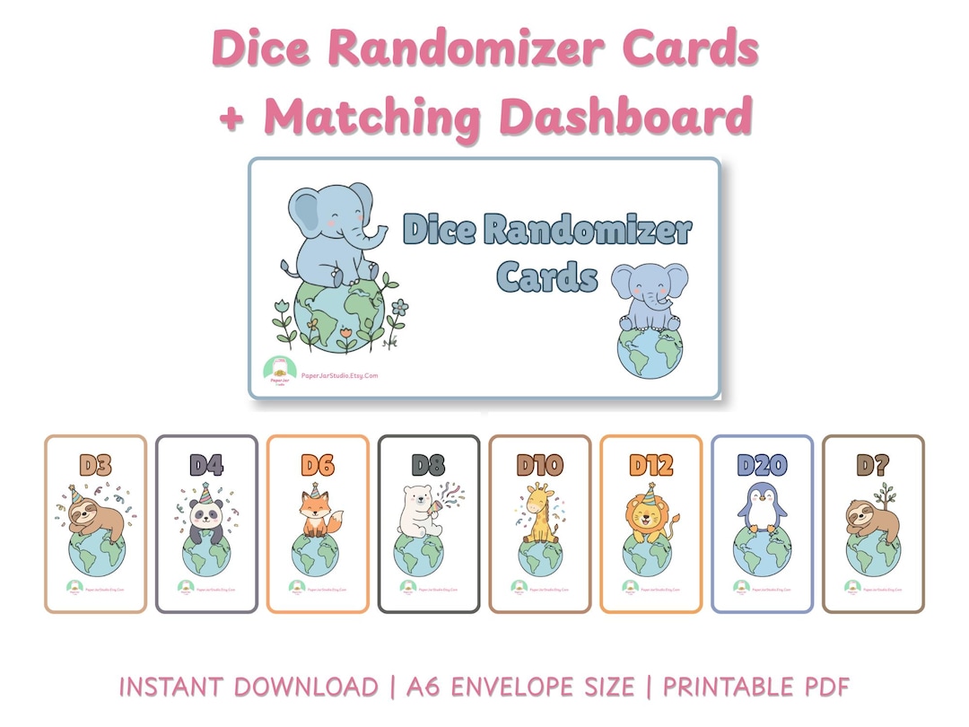 Earth Dice Randomizer Cards Printable | Roll & Save Dice Picker | Cash ...