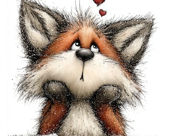35 JPG Valentine Fox Clipart – Cute Love Foxes, Romantic Animal Graphics, Commercial Use