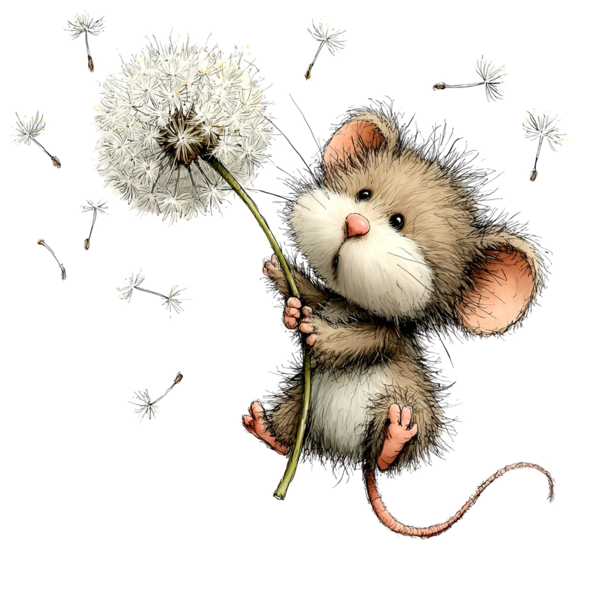 21 PNG Whimsical Dandelion Mouse Clipart Bundle – Spring Animal ...