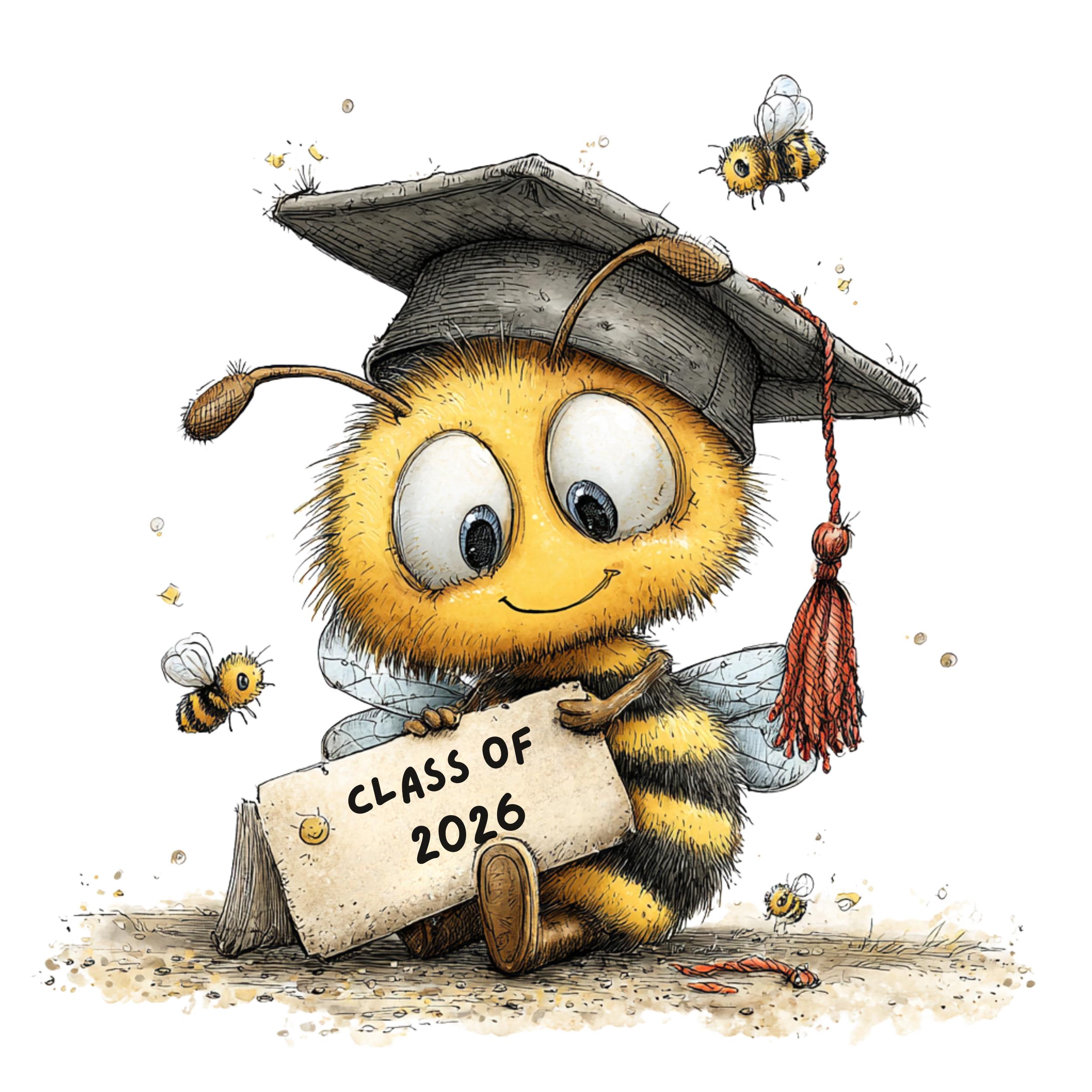 Graduation Bee Clipart Bundle - 23 PNG, Cute Bumblebee Illustration for ...