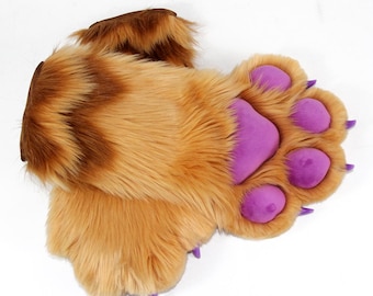 Cat Hand Paws | Luxury Long Fursuit, Custom Color, Furry Handpaws, Halloween Gift, Fursona Paw Hand, Animal Roleplay, Pet Play