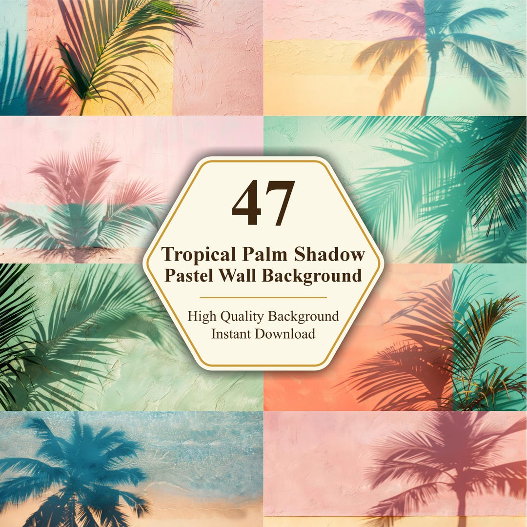 47 Tropical Palm Shadow Pastel Wall Background Vacation Flyer Summer