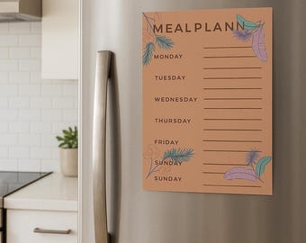 7-Week Meal Planner Printable | Autumn Bright Leaves Design | Weekly Meal Plan Template | Digital Download | Minimalist Food Organizer PDF