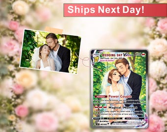 Custom Pokémon-Inspired Couple Holo Card – Personalized Wedding & Anniversary Keepsake Gift