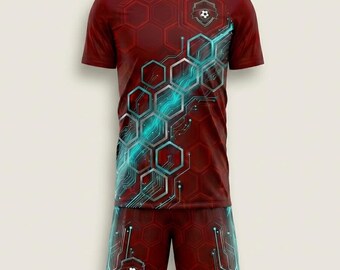 Custom Soccer Uniform Cyberpunk Design Personalized Team Football Jersey and Shorts