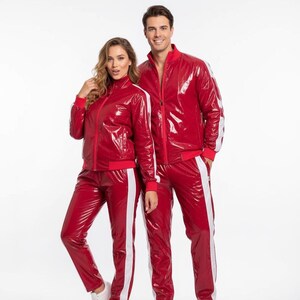 Unisex Shiny Satin Track Pants – Retro Joggers With Mesh Lining & Ankle Zips