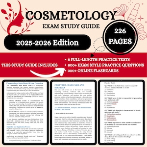Cosmetology Exam | Cosmetology Study Guide | Cosmetology Book | Cosmetology Exam Flashcards | Florida Cosmetology Exam | Cosmetology Test