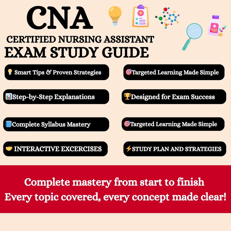 Cna Study Guide 2026 | Cna Test Prep Flashcards | Cna Exam | Cna School ...