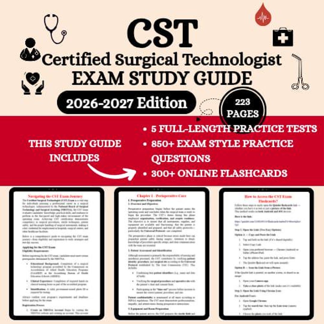 Cst Review 2026 | Cst Study Guide | Surgical Tech Exam | Cst Exam Prep ...