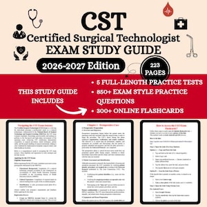 Cst Exam 2026 | Surgical Tech Study Guide | Surgical Tech Exam | Surgical Tech Notes | Cst Book | Surgical Tech Study Material | Cst Guide