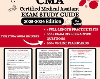 Revisão para o Exame CMA 2026 | Exame CMA | Guia de Estudos CMA | Assistente Médico Certificado (CMA) | Estudante de CMA | Flashcards CMA | Preparação para o Exame CMA